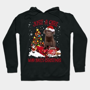 Chocolate Labrador Just A Girl Who Loves Christmas Hoodie